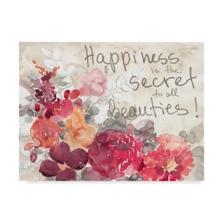 Marietta Cohen Art And Design 'Happiness Is The Secret' Canvas Art,24x32